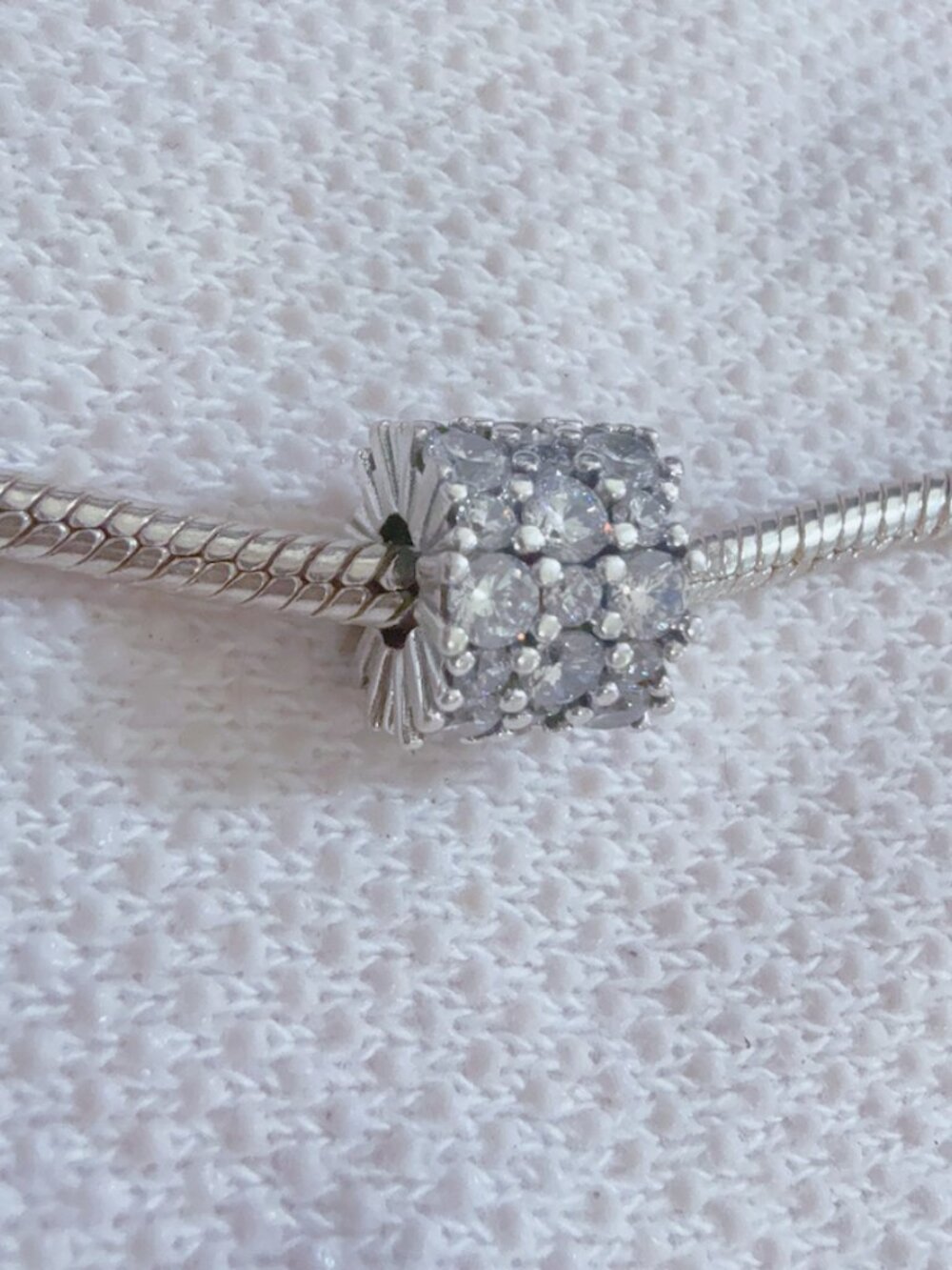 Moments Clear Sparkle Silver Charm For Pandora Bracelet